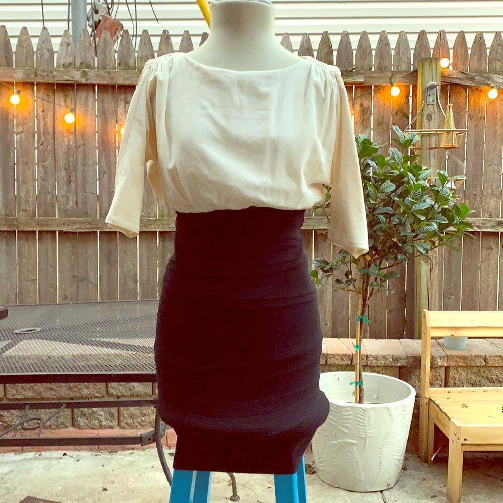 Alice and Olivia block blouse dress